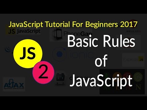 Javascript Programming Tutorial For Beginners 2017 2 Basic Rules Of Javascript