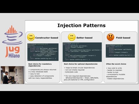 JUG Milano Meeting #111 - Pragmatic Dependency Injection with Spring Framework’s IoC container