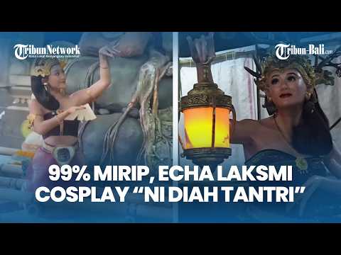 Kreator Bali Echa Laksmi Cosplay Ni Diah Tantri, Kunjungi Ogoh-ogoh Meguru Satua di Banjar Umahanyar