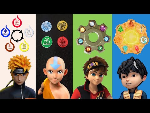 10 Masters of the Elements (Avatar, Boboiboy, Pokemon, Naruto, etc)