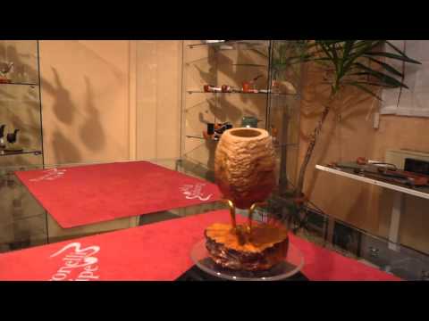 Pipa olivastro bent rusticata fatta a mano - www.paronellipipe.it