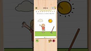 Brain Test 5 Level 46: His body is crooked, help him! Walkthrough