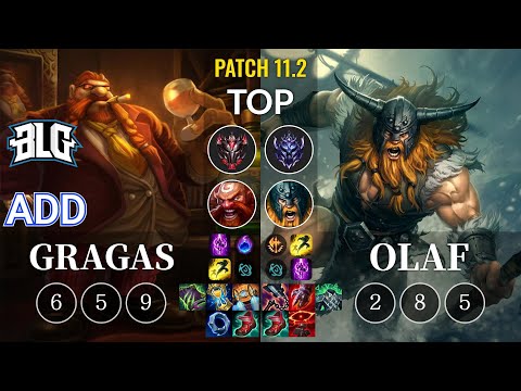 BLG ADD Gragas vs Olaf Top - KR Patch 11.2