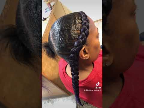 SIMPLE TWO BRAIDS ON MY CLIENT❤️ #new #braids #akron #feedinbraids #shorts #shortvideo