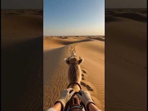 POV : camel ride in desert