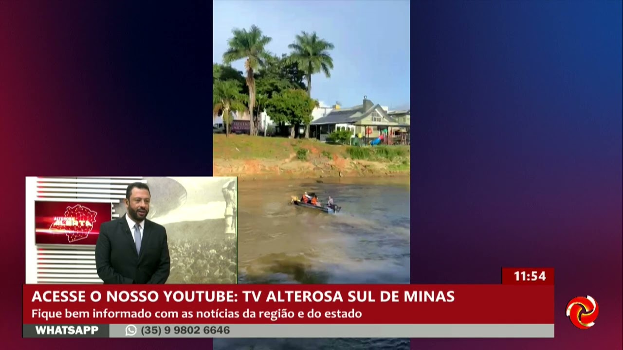 Cão é resgatado no rio em Santa Rita do Sapucaí