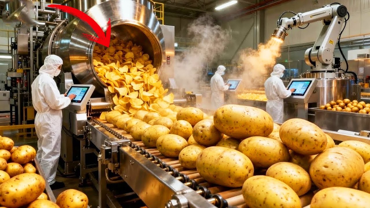 جولة حصرية داخل مصنع برينجلز.. السر وراء الرقائق المكدسة!