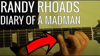 Guitar Lesson - RANDY RHOADS - DIARY OF A MADMAN Intro -  With Printable Tabs