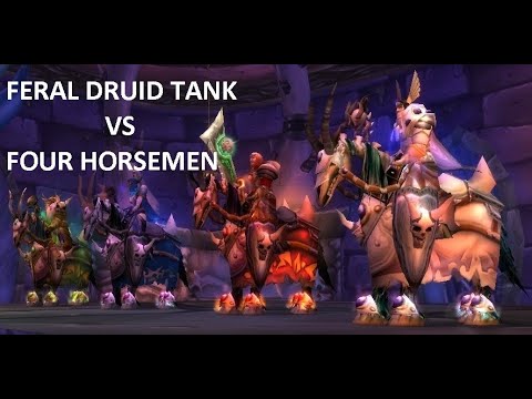 Feral Druid Tank vs Four Horsemen (Naxxramas Official Classic lvl 60)