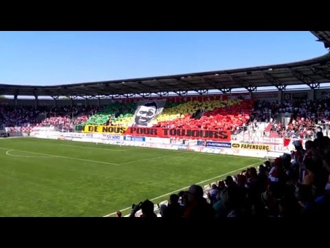 HFC Chemie vs. VfR Aalen 07.05.2016 - Choreo Fankurve - Patrick Mouaya