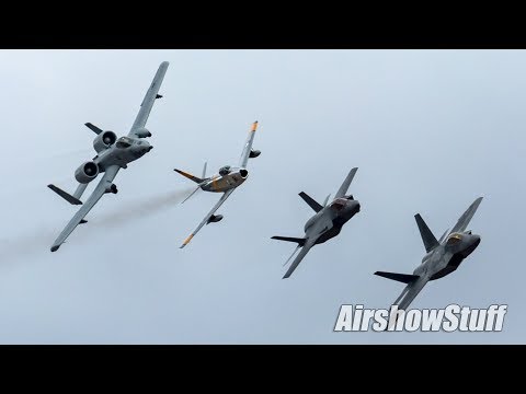 Military Jet Heritage Flight - A-10/F-86/F-35/F-22 Formation - Heritage Flight Conference 2019