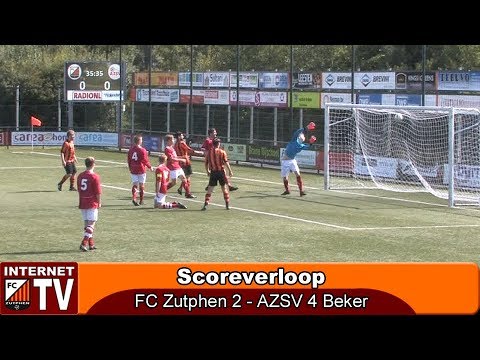 Scoreverloop FC Zutphen 2 - AZSV 4 (1-3) Beker