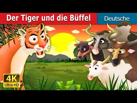 Der Tiger und die Büffel | Tiger and Buffaloes in German | Märchen | Geschichte | @GermanFairyTales