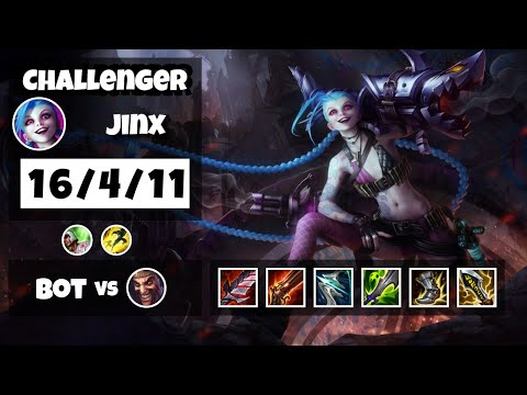 Jinx vs Draven NA Challenger BOT (16/4/11) - v11.18