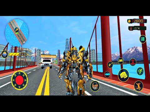 Flying Helicopter Robot Car Transform (Bumblebee) Android Gameplay