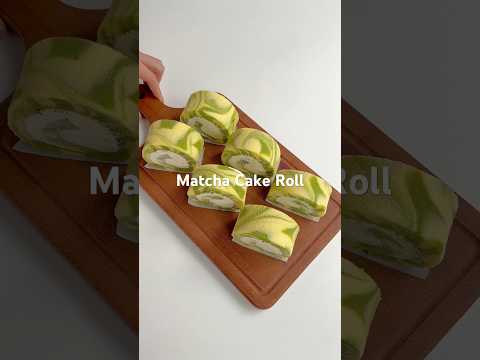 Matcha Cake Roll. #cakeroll #cakeideas #swissroll #cakerecipes #cakerolls