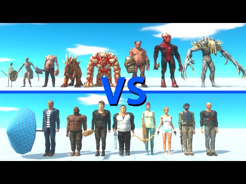 INFERNALS Team vs MODERN HUMANS Team - Animal Revolt Battle Simulator