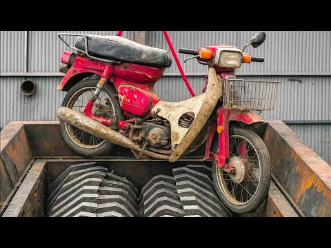 Extreme Strongest Big Shredder ! shredding motorcycle & hardest scrap metal