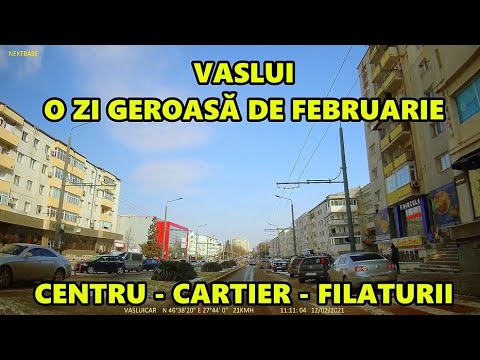 Orasul VASLUI traseu Centru - Cartier - Spital - Filaturii in febr. 2021 ( video Full HD 1080p )