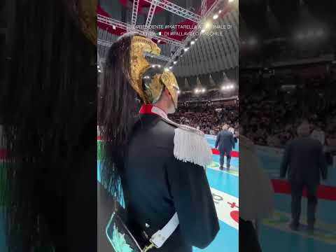 Il Presidente #Mattarella alla finale della #CoppaItalia di #pallavolo maschile serie A1 (26.02.23)