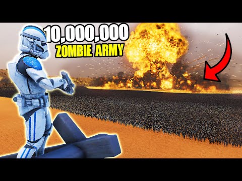 Can 1 CLONE TROOPER Hold VS 10,000,000 ZOMBIE ARMY?! - UEBS 2: Star Wars Mod