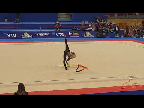 Rebecca Gergalo FIN ribbon - Qualifications World Championships Sofia 2018