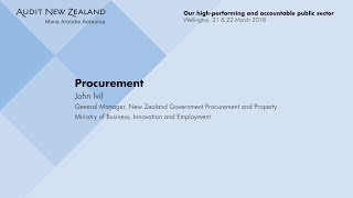 Procurement – Audit New Zealand Client Updates 2018