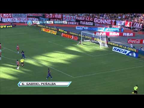 Gol de Peñalba. Estudiantes 1 Tigre 3. Fecha 1. Torneo Final 2013. Fútbol Para Todos