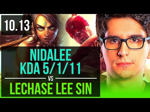 NIDALEE vs LeChase LEE SIN (JUNGLE) | KDA 5/1/11, 80% winrate | EUW Grandmaster | v10.13