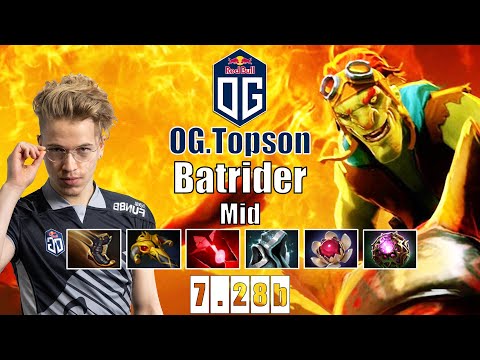Batrider Mid | OG.Topson | 2X TI WINNER DESTROYS MIDLANE | 7.28b Gameplay Highlights
