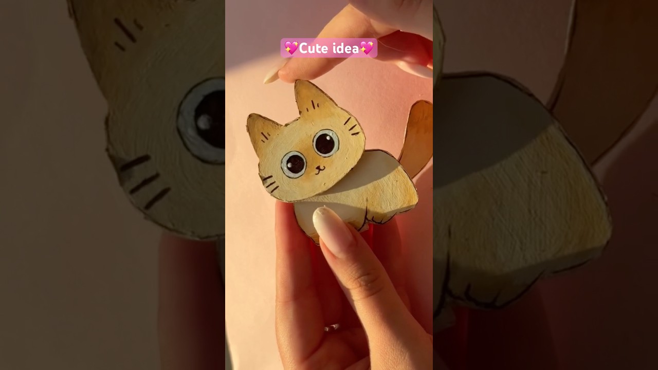 Cute idea🐱💕 #diy #cute #cutecat #cat #tutorial