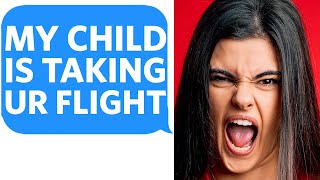 Entitled Karen DEMANDS I GIVE UP My Plane Ticket for her SPOILED CHILD - Reddit Travel Podcast