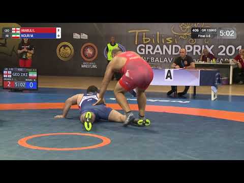 BRONZE GR - 130 kg: L. ARABULI (GEO) v. M. NOURI (IRI)