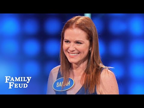 Whatever Sarah's DOING... Stallions don't DIG IT | Celebrity Family Feud