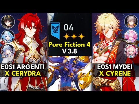 E0S1 Argenti x Cerydra & E0S1 Mydei x Cyrene | Pure Fiction Floor 4 3 Stars | Honkai: Star Rail 3.8
