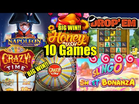 Thumbnail for video: Bonus Compilation, Can I Get a Cash Out??? Drop Em, Sweet Bonanza Slingo, Crazy Time & Much More