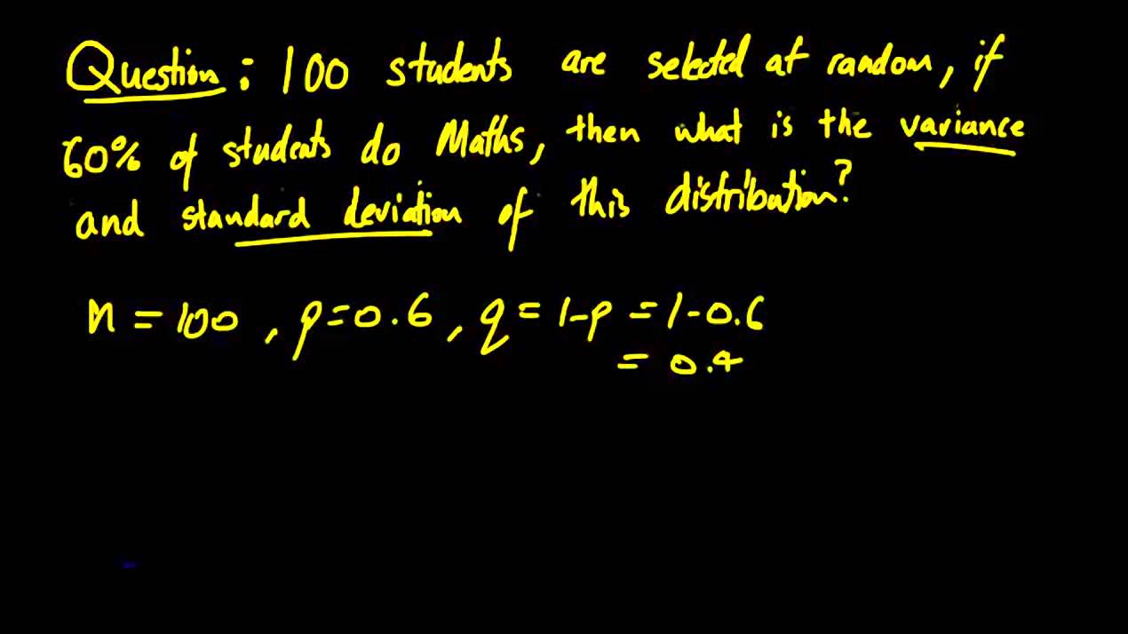 Expected Value, Variance and Standard Deviation for Binomial Distributions