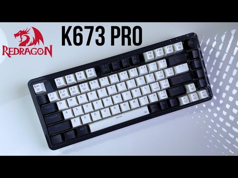 Redragon K673 PRO 75% Wireless Gasket RGB Gaming Keyboard, 3-Modes 81 Keys Compact Mechanical Keyboard Hot-Swap Socket, Dedicated Knob Control and 5-Layer Noise Dampening, Linear Red Switch video review thumbnail
