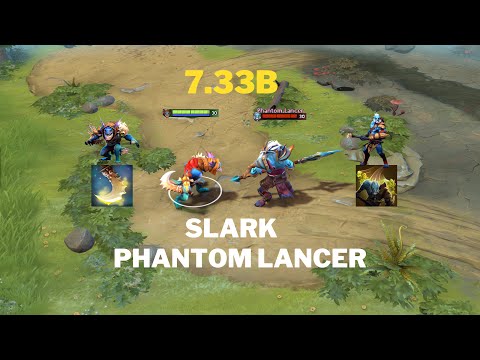 Slark vs Phantom Lancer | Epic battle | 1V1 who wins?? Dota2 7.33b
