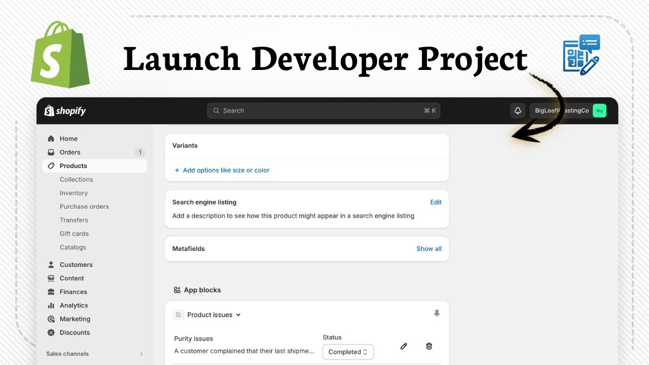 How to create an app in Shopify dev dashboard