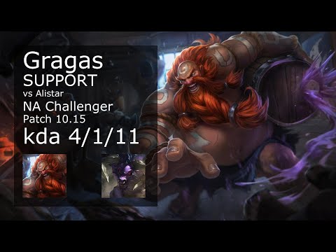 Gragas Support & Ashe vs Alistar & Ezreal - NA Challenger 4/1/11 Patch 10.15 Gameplay