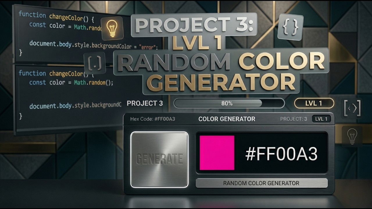 Random Color Generator Level 1 | JavaScript Project for Beginners