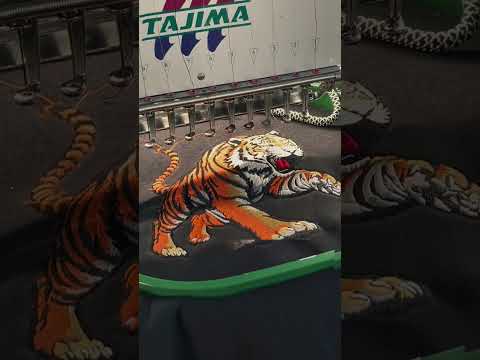Tiger výšivka ASMR — zblízka