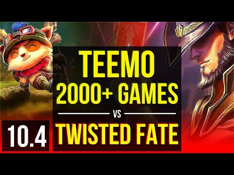TEEMO vs TWISTED FATE (TOP) | 2000+ games, 1.1M mastery points | EUW Diamond | v10.4