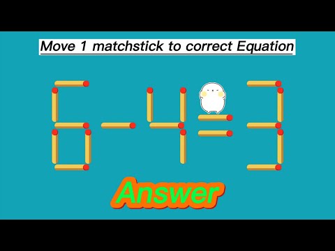 Fix in only 1 move 6-4=3 | Matchstick Puzzle