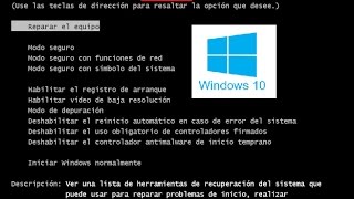 Windows 10: Menú de arranque clásico