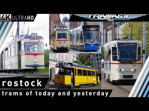 Rostock: Straßenbahnen von gestern & heute | 4K