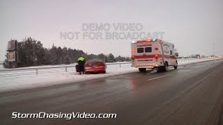 preview picture of video '1/24/2014 Stearns County MN i94 Snow Storm And Wrecks'