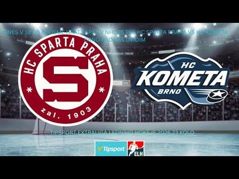 NHL 26 PS5  ZÁPAS TELH 2026 23 KOLO HC SPARTA PRAHA VS HC KOMETA BRNO 18:00