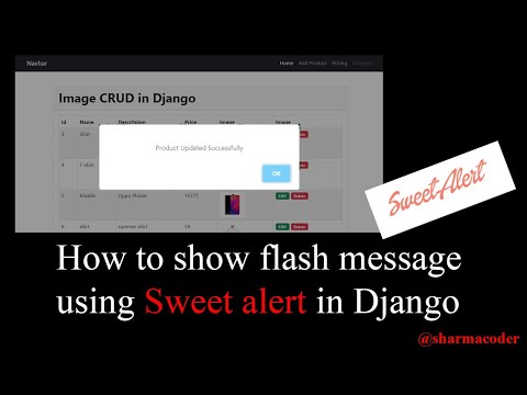 How to show flash messages using sweet alert in Django | Session messages in django |